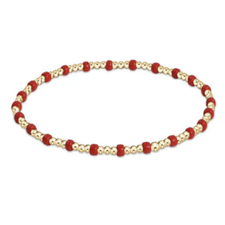 Gameday Hope Gold Sincerity Bracelet - Bright Red - Southern Belle Boutique