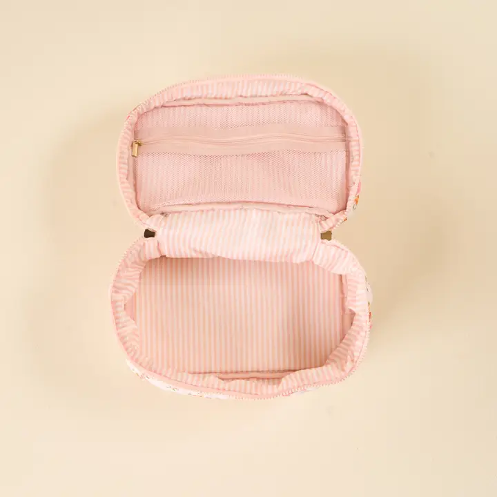 Glam & Go Quilted Cosmetic Bag-Endless Daydream Cream - Southern Belle Boutique