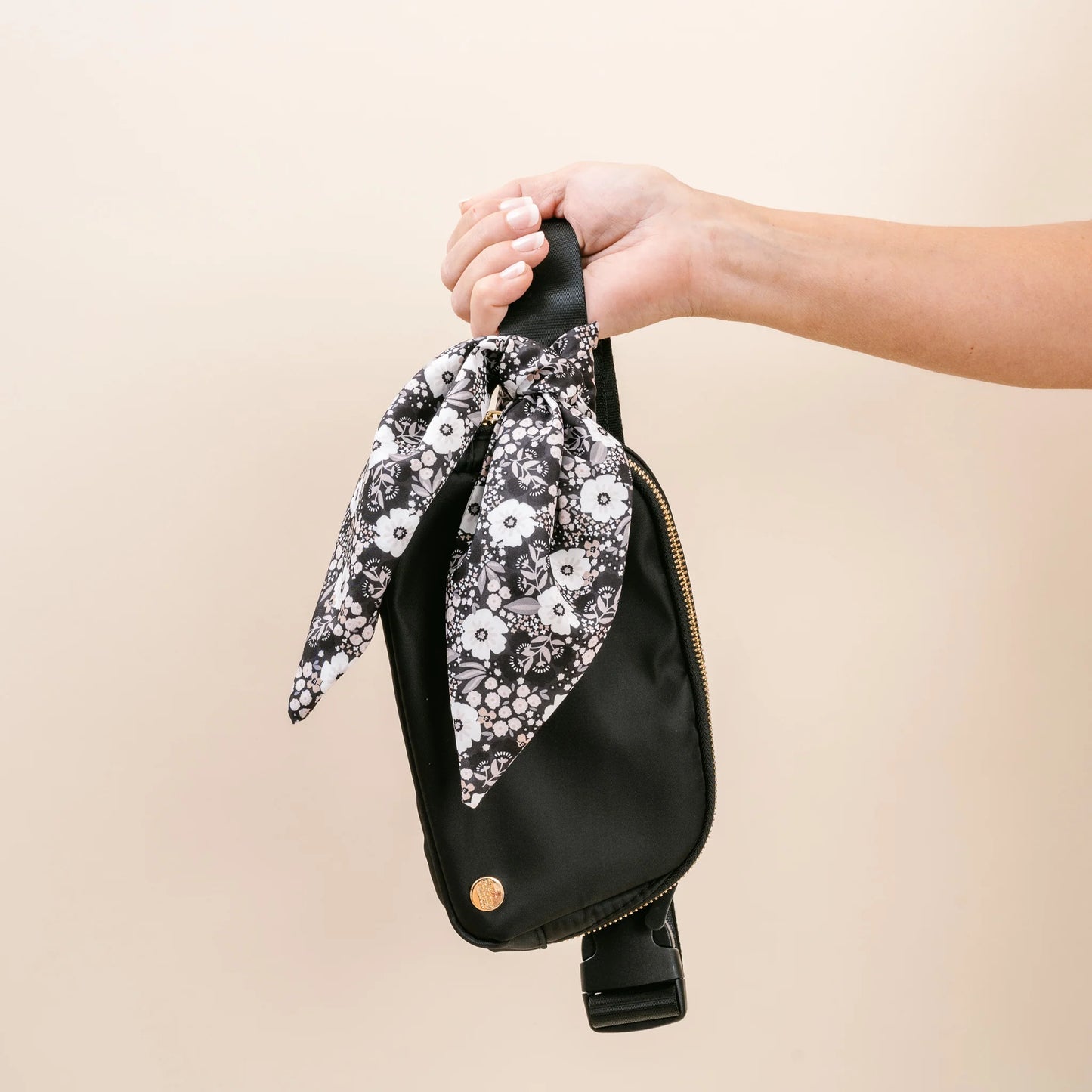 All You Need Belt Bag with Hair Scarf - Midnight Black - Southern Belle Boutique