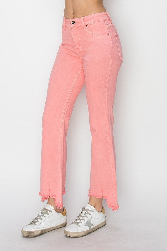 Flamingo Mid Rise Step Hem Jeans - Southern Belle Boutique