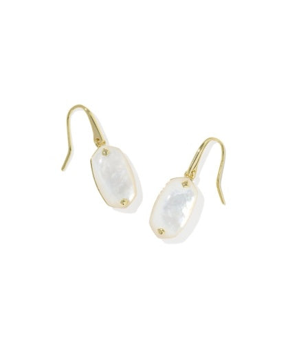 Lee Riveted Drop Earrings - Gold Ivory Mother Of Pearl - Southern Belle Boutique