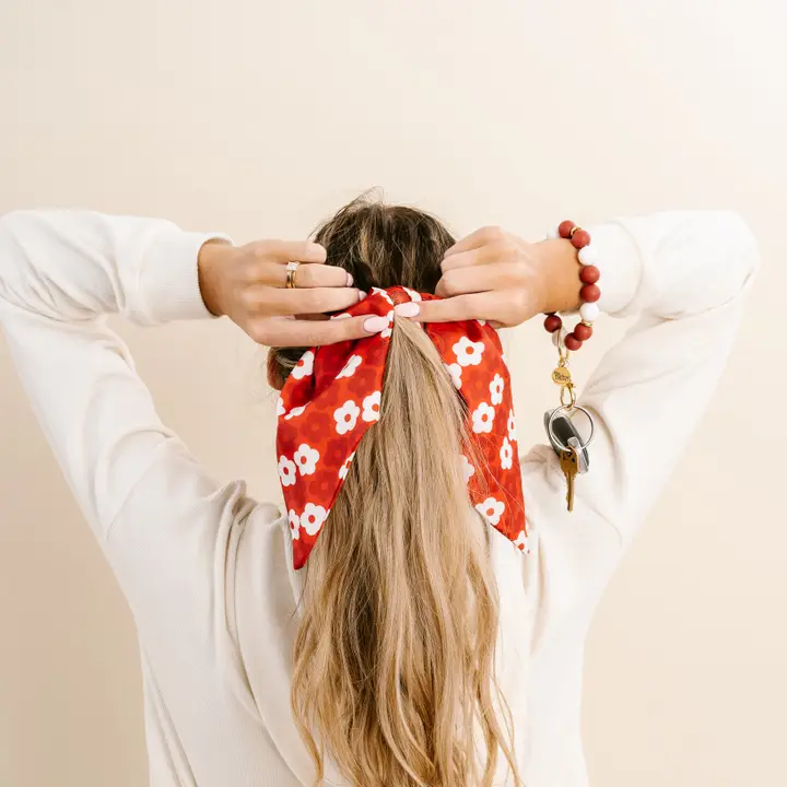 Floral Hair Scarf - Burgundy - Southern Belle Boutique
