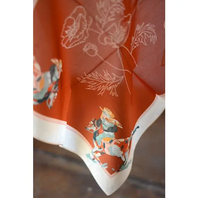 Poppy Cowgirl: Western Scarf Bandana Silk Tencel Wildrag - Southern Belle Boutique