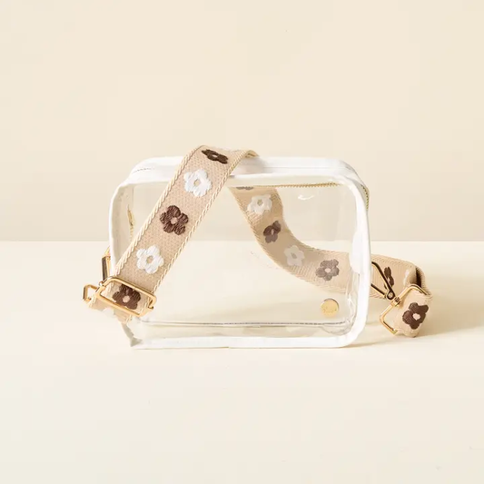 Clear Crossbody Bag - Tan - Southern Belle Boutique