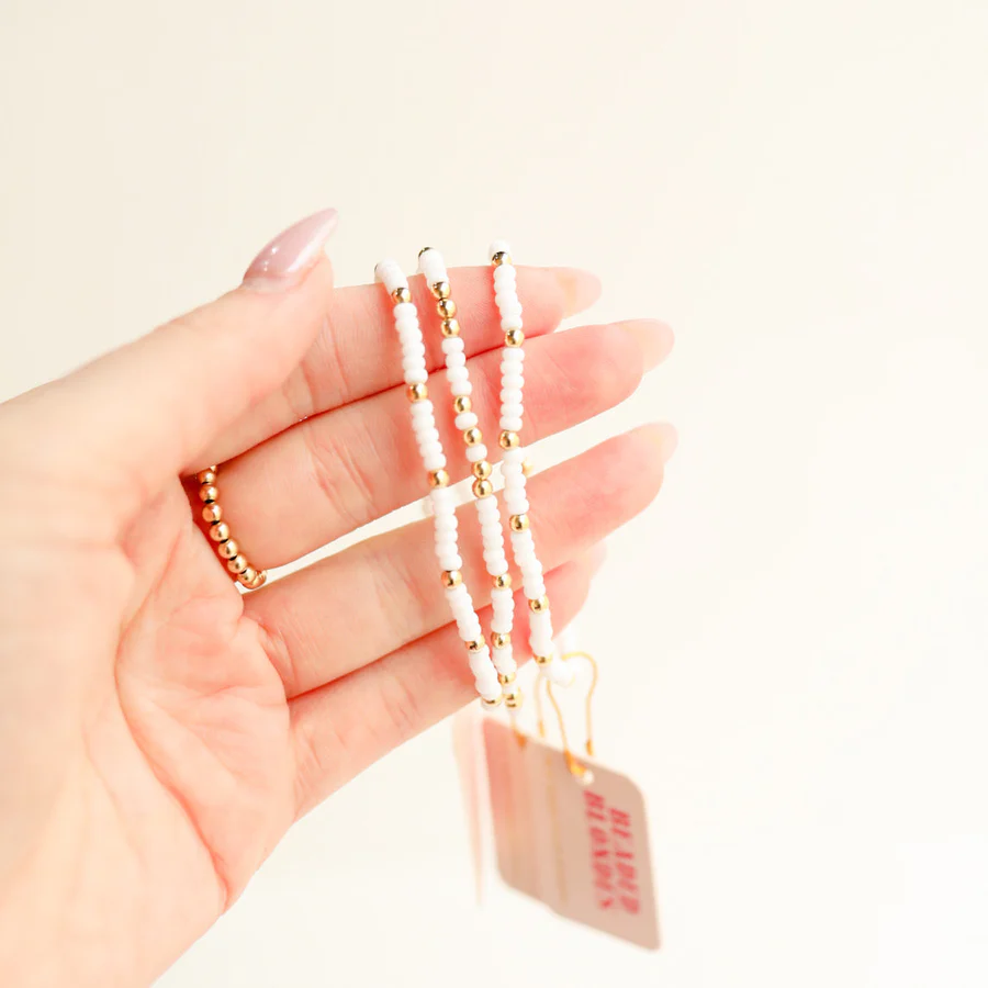 White Sprinkle Bracelet - 6.75" - Southern Belle Boutique