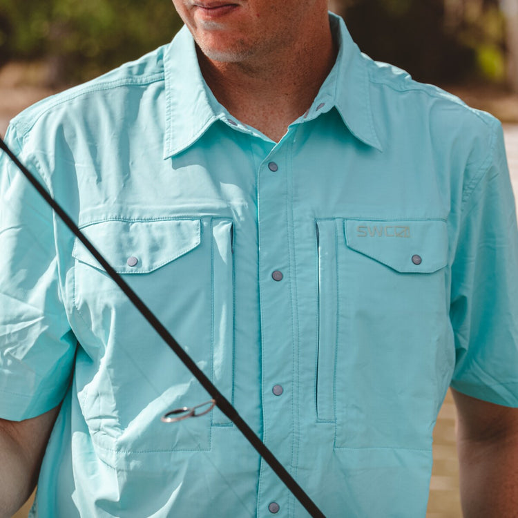 Withlacoochee S/S Shirt - Biscayne Blue - Southern Belle Boutique