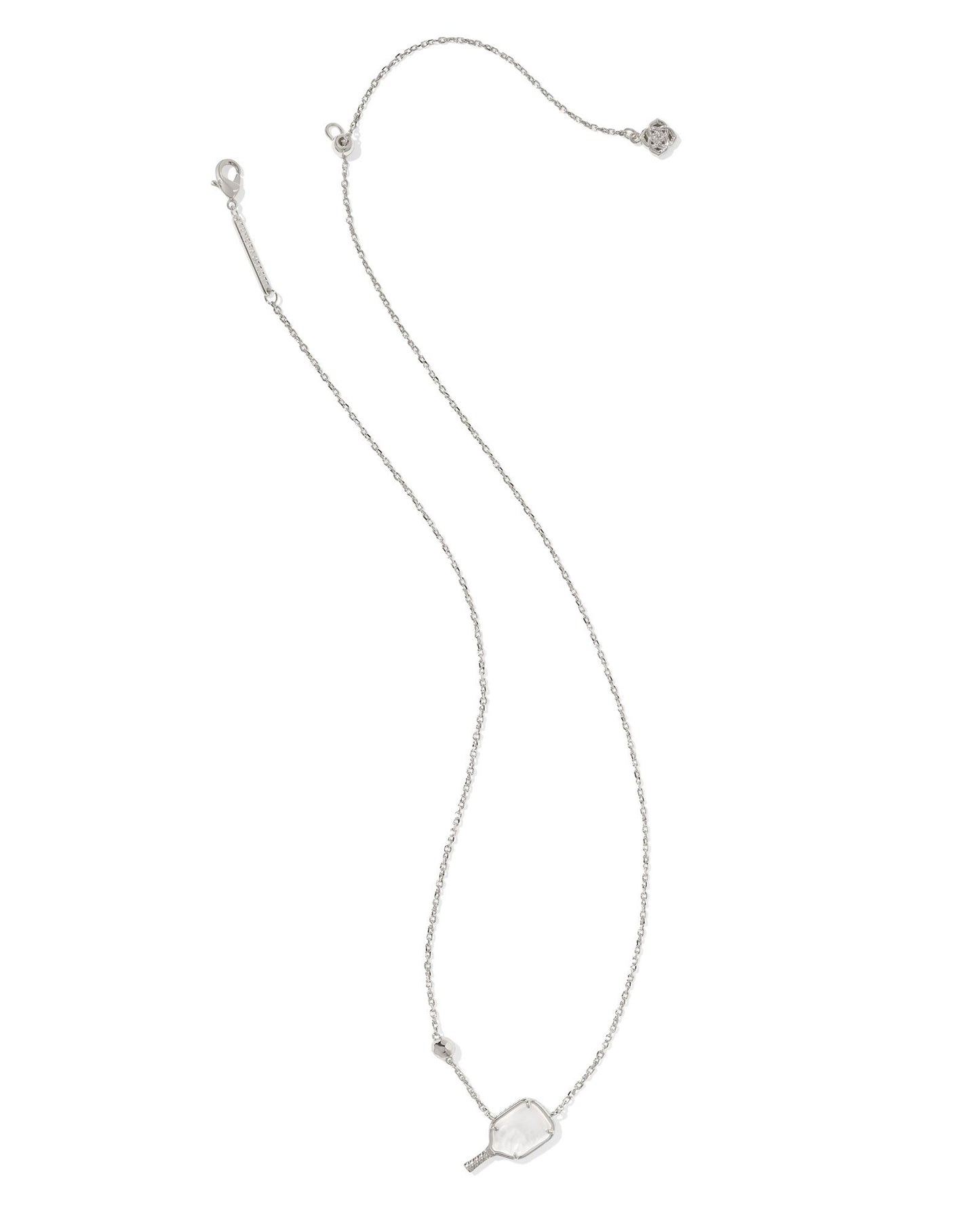 Pickelball Short Pendant Necklace Silver Ivory Mother of Pearl - Southern Belle Boutique
