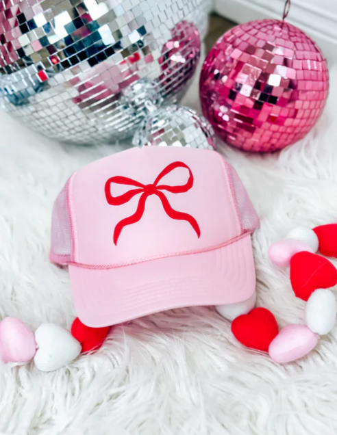 Pink Bow Trucker Hat - Southern Belle Boutique