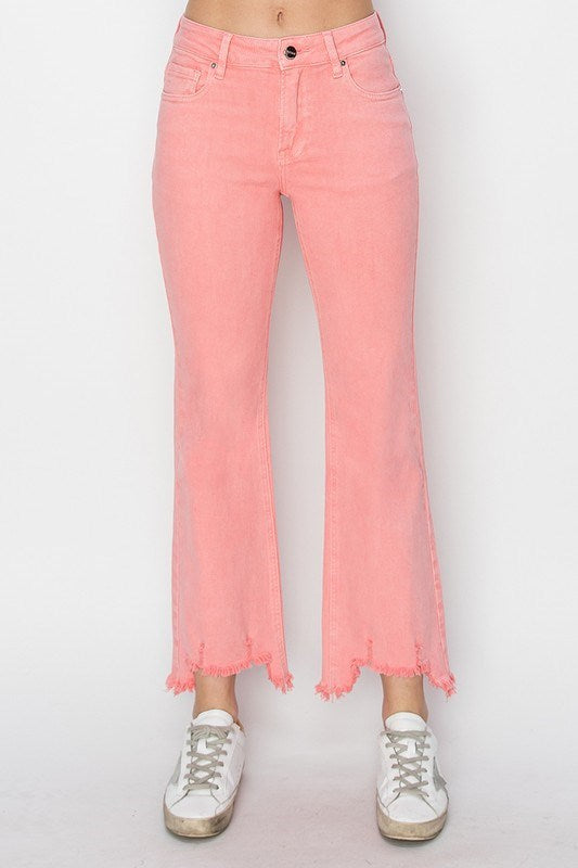 Flamingo Mid Rise Step Hem Jeans - Southern Belle Boutique