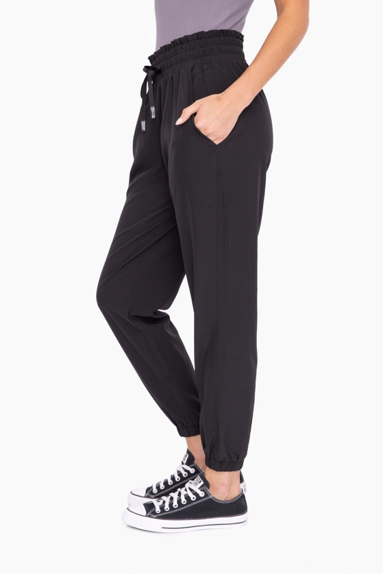 Cuffed Essential Highwaist Joggers - Black - Southern Belle Boutique