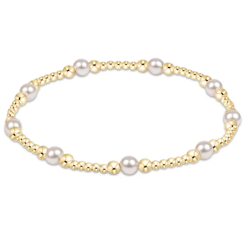 Classic Purpose Pattern 4mm Bead Bracelet - Pearl - Southern Belle Boutique