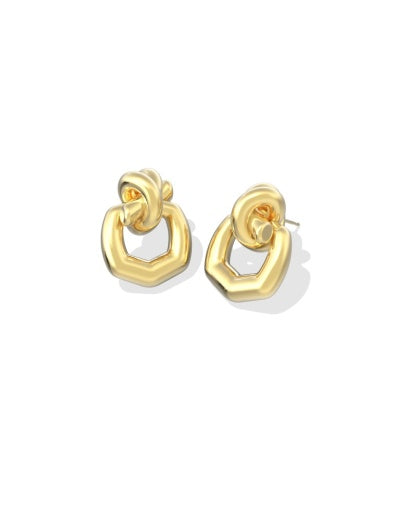 Parker Knot Open Frame Earrings Gold - Southern Belle Boutique