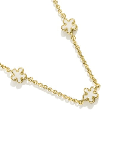 Jane Strand Necklace - Gold White Enamel - Southern Belle Boutique