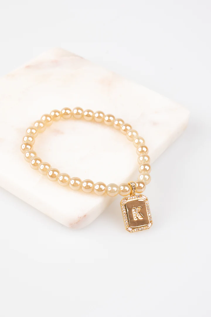 Clara Initial Stretch Bracelet - Southern Belle Boutique