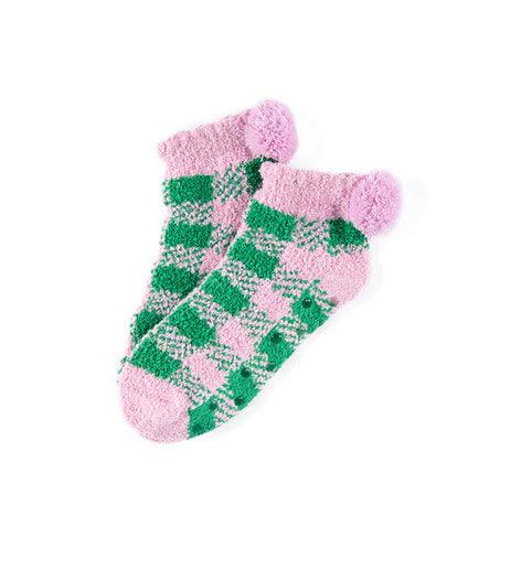 Chloe Plaid Plush Home Socks - Southern Belle Boutique