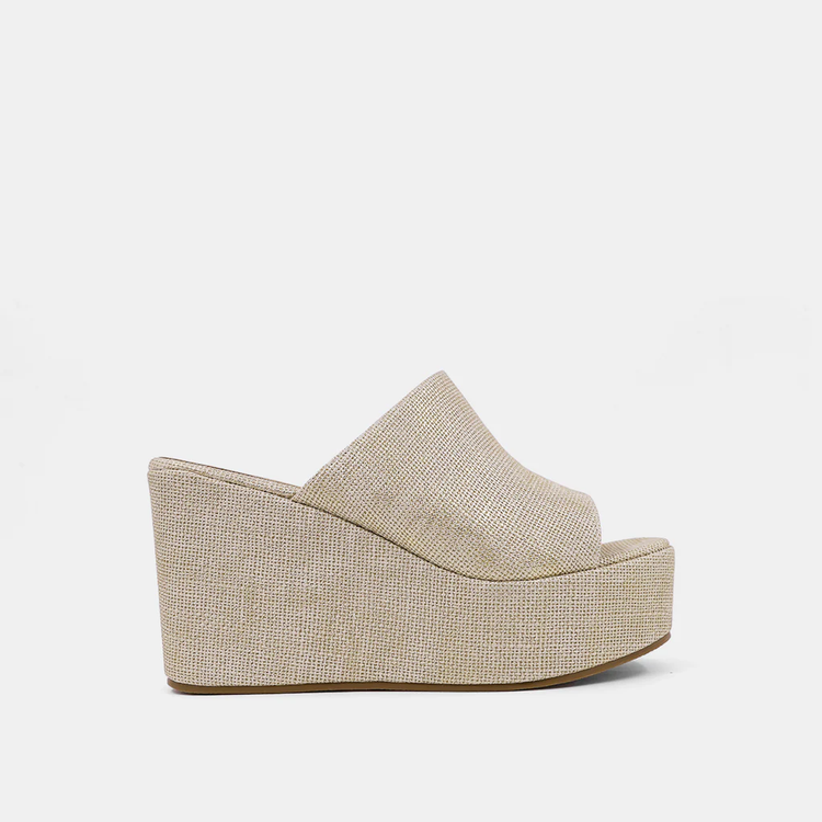 Ilaria Gold Woven Wedge Sandal - Southern Belle Boutique