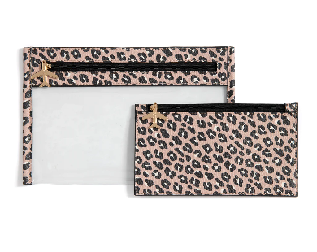 Lexington Leopard Travel Zip Pouches, Set 2 - Southern Belle Boutique