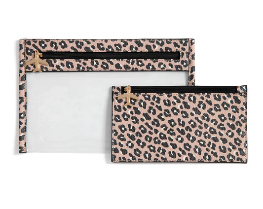 Lexington Leopard Travel Zip Pouches, Set 2 - Southern Belle Boutique