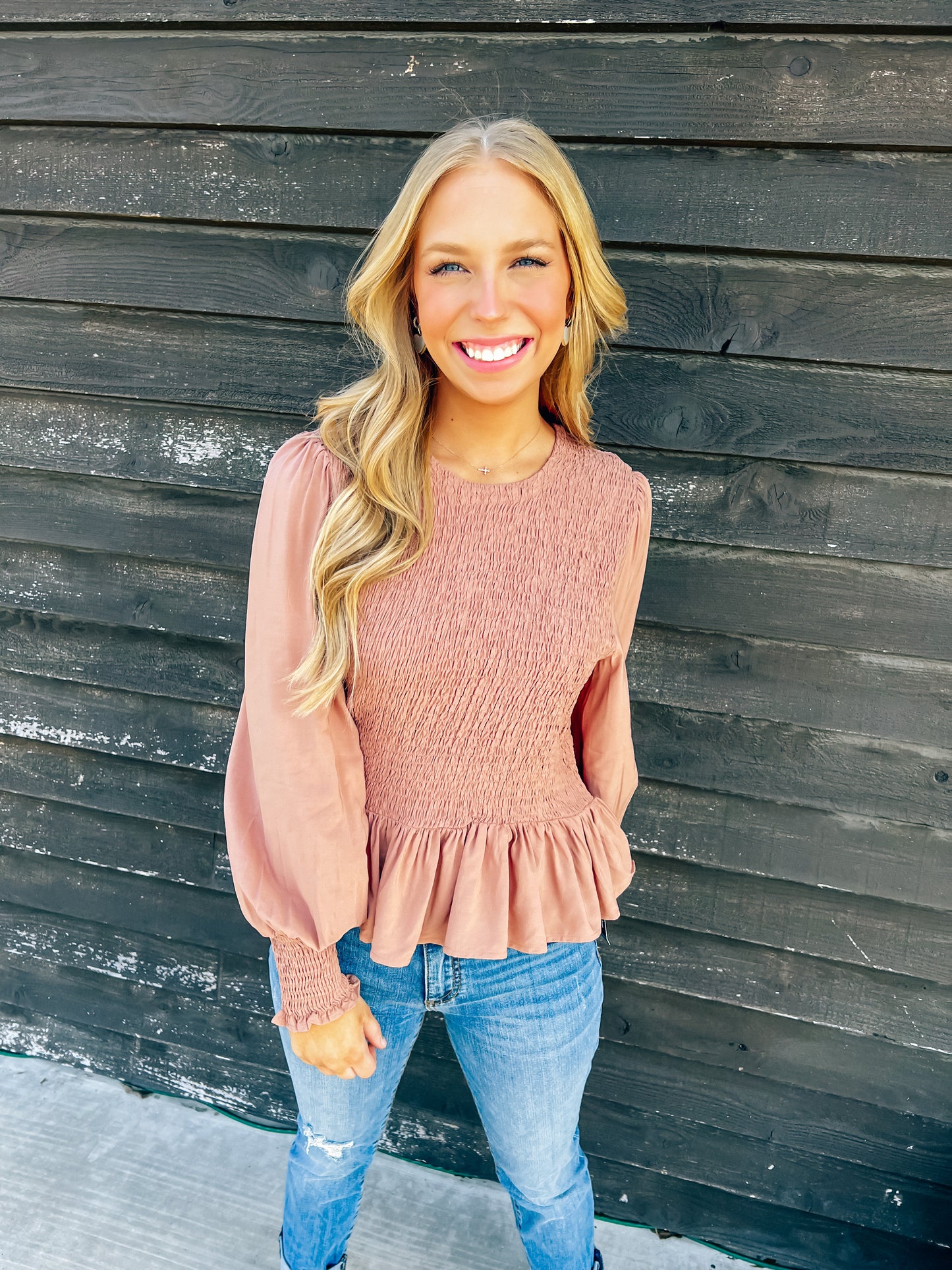Xaria Smocked Body Top - Southern Belle Boutique
