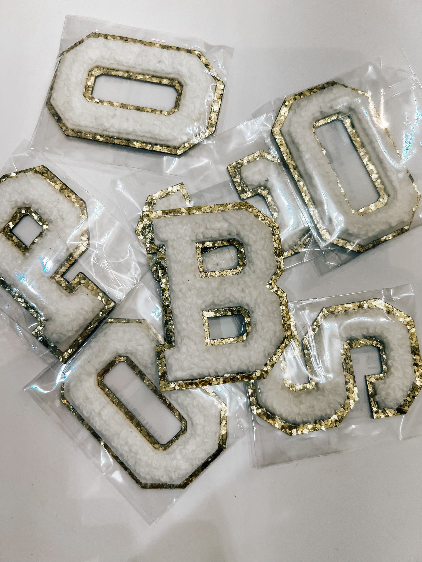 White Gold Chenille Letters - Southern Belle Boutique