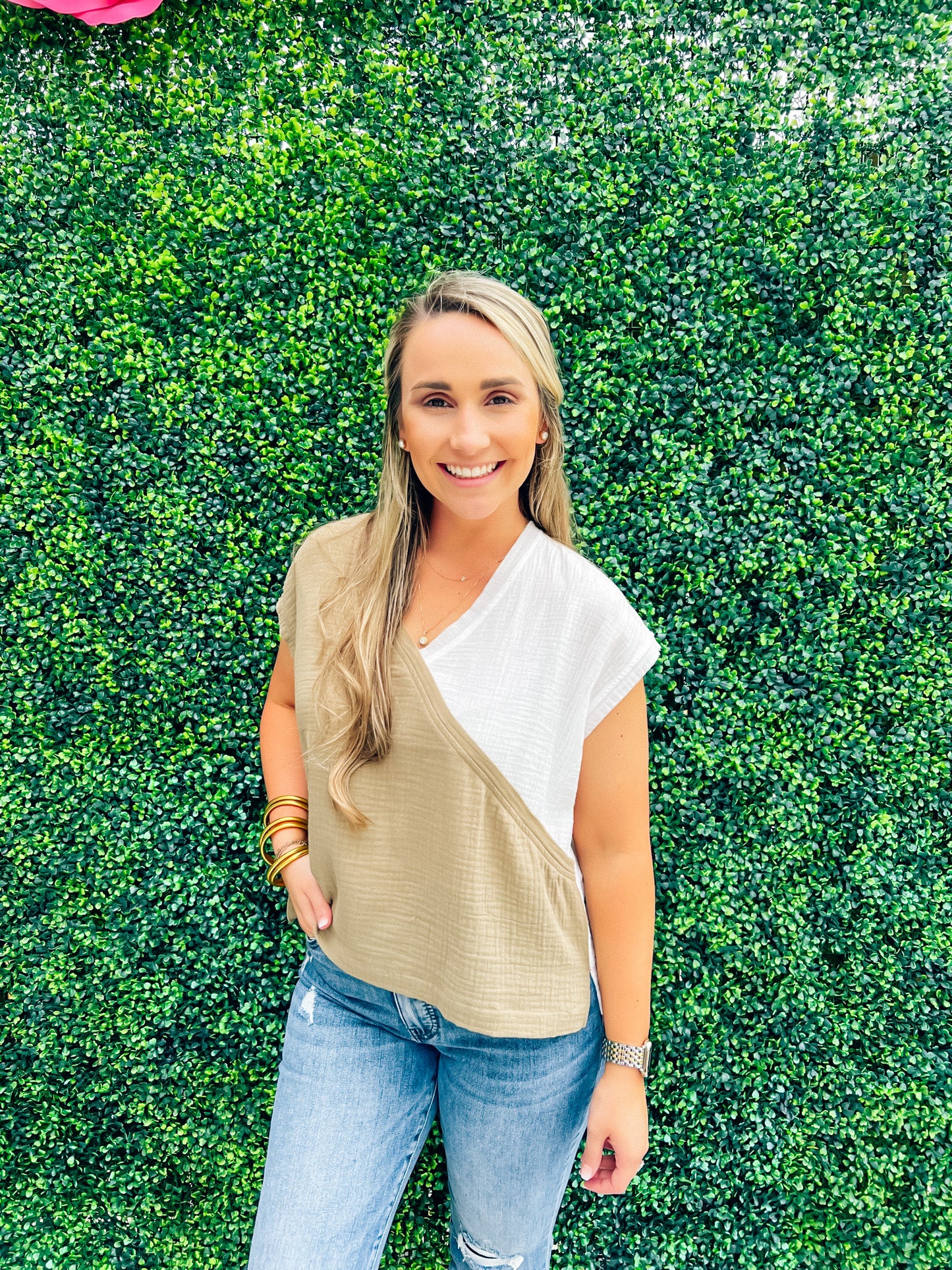 Dry Thyme Color Block Top - Southern Belle Boutique