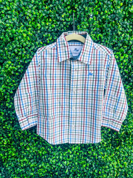 Rust/Green Dress Shirt - Southern Belle Boutique