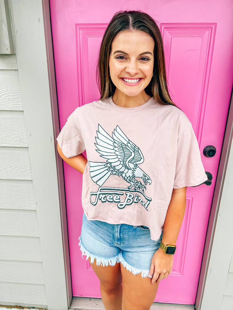 Free Bird Eagle Cropped Tee - Southern Belle Boutique