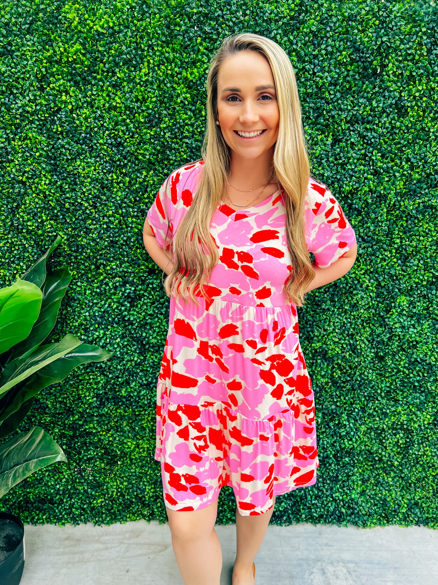 Tammy Pink Tiered Dress - Southern Belle Boutique