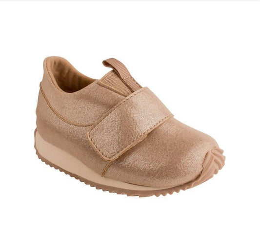 Avery Toddler Taupe Shimmer Sneaker - Southern Belle Boutique