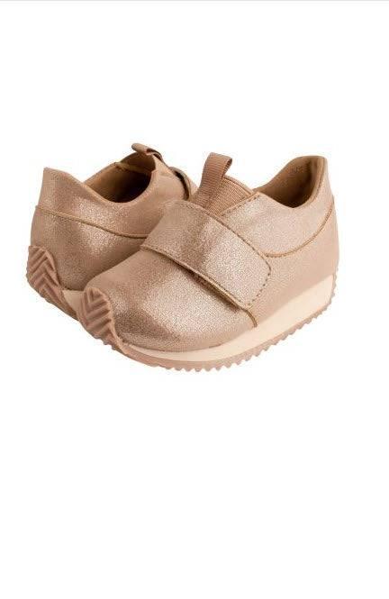 Avery Toddler Taupe Shimmer Sneaker - Southern Belle Boutique