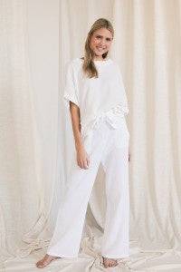 Gauze Waist Tie Pants - Southern Belle Boutique