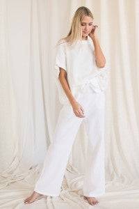Gauze Waist Tie Pants - Southern Belle Boutique