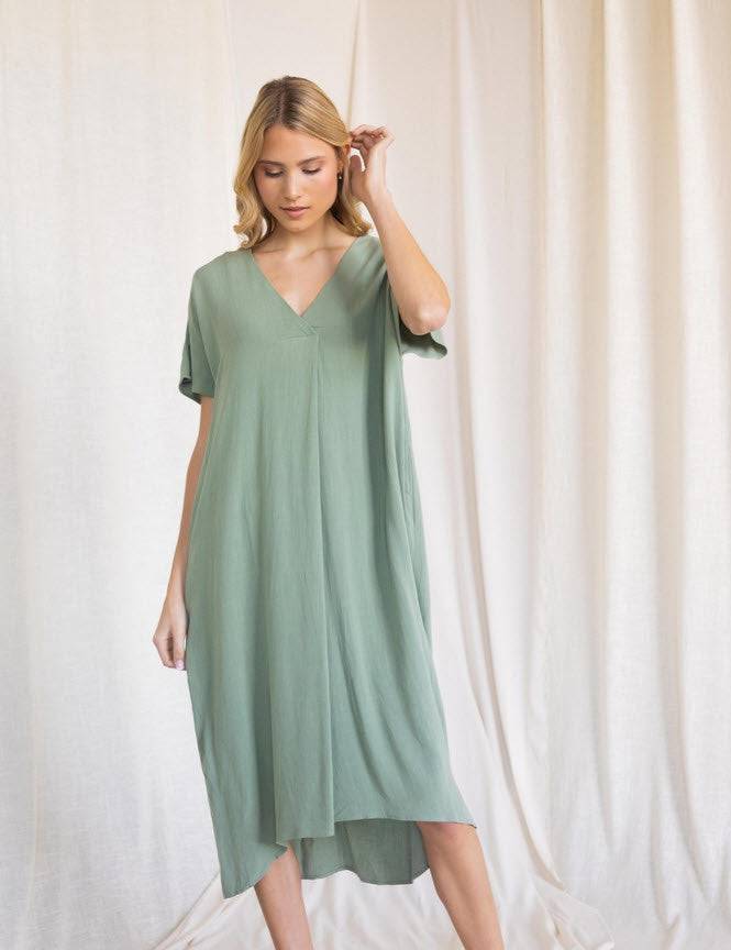 Green Tea VNeck Maxi - Southern Belle Boutique