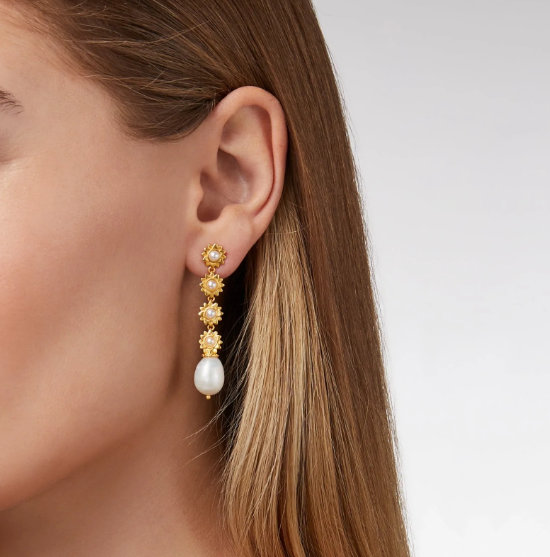 Flora Tier Earring Pearl - Southern Belle Boutique