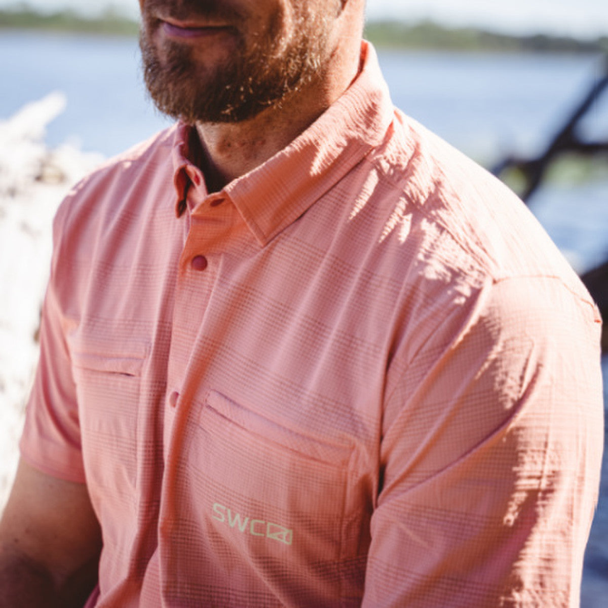 Oysterman S/S Woven | Shrimp - Southern Belle Boutique