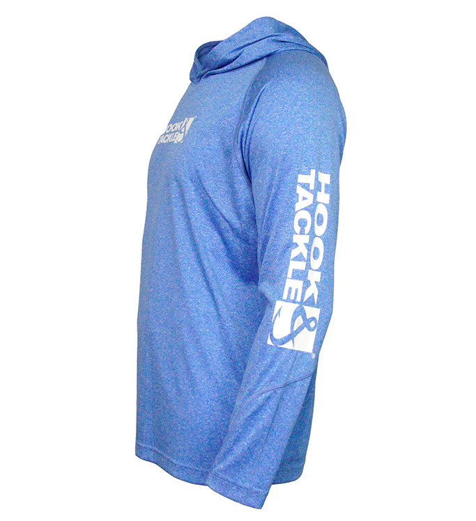 Tuned In Wicked Dry & Cool Fishing Hoodie - Blue Heather - Southern Belle Boutique