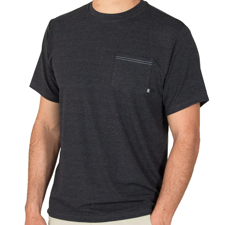 Bamboo Flex Pocket Tee - Heather Black - Southern Belle Boutique