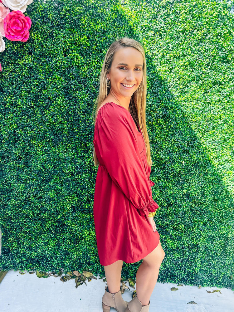 Brick Long Sleeve Romper - Southern Belle Boutique