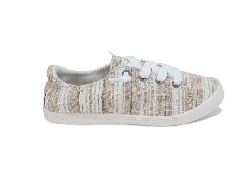 Dallas Tan Multi Strip Sneaker - Southern Belle Boutique