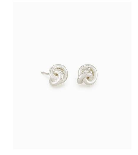 Presleigh Love Knot Stud Earrings in Bright Silver