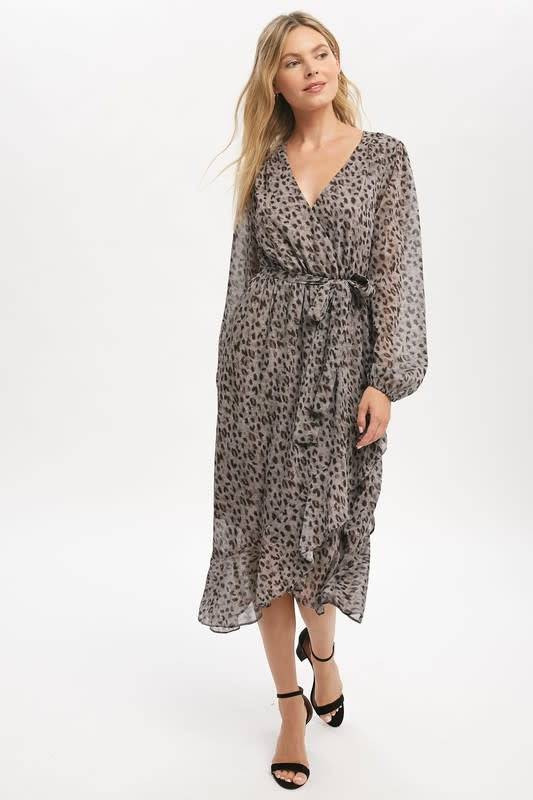Leo Print Long Dress - Southern Belle Boutique