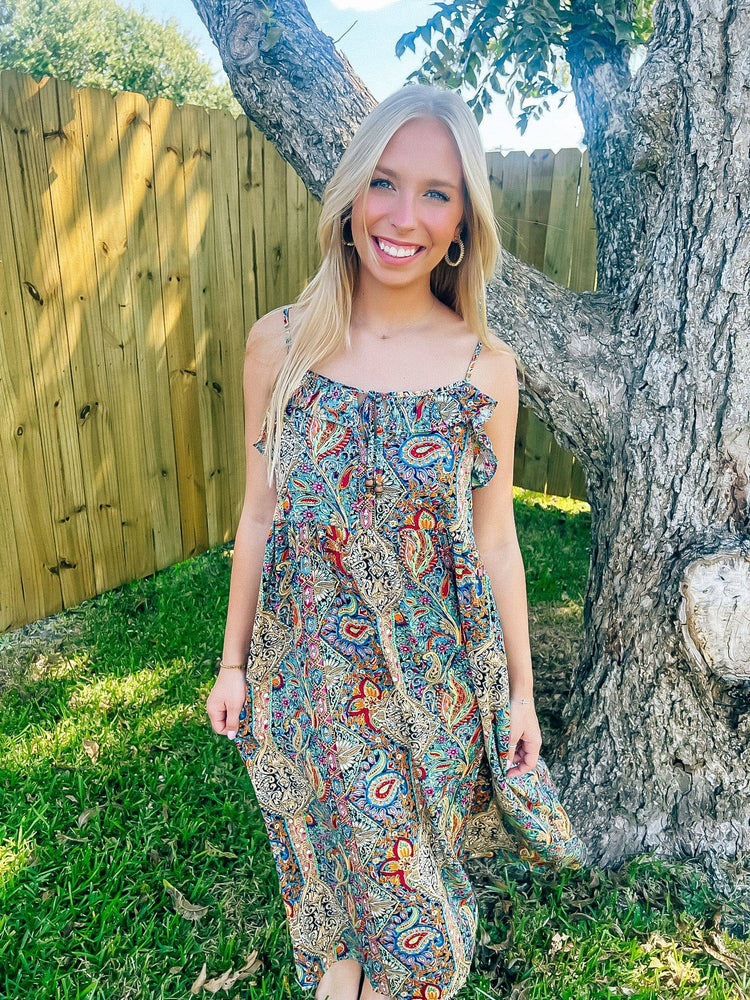 Paisley Print Dress - Southern Belle Boutique