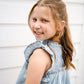 Lt Denim Ruffle Sleeve Tencel Tank - Southern Belle Boutique
