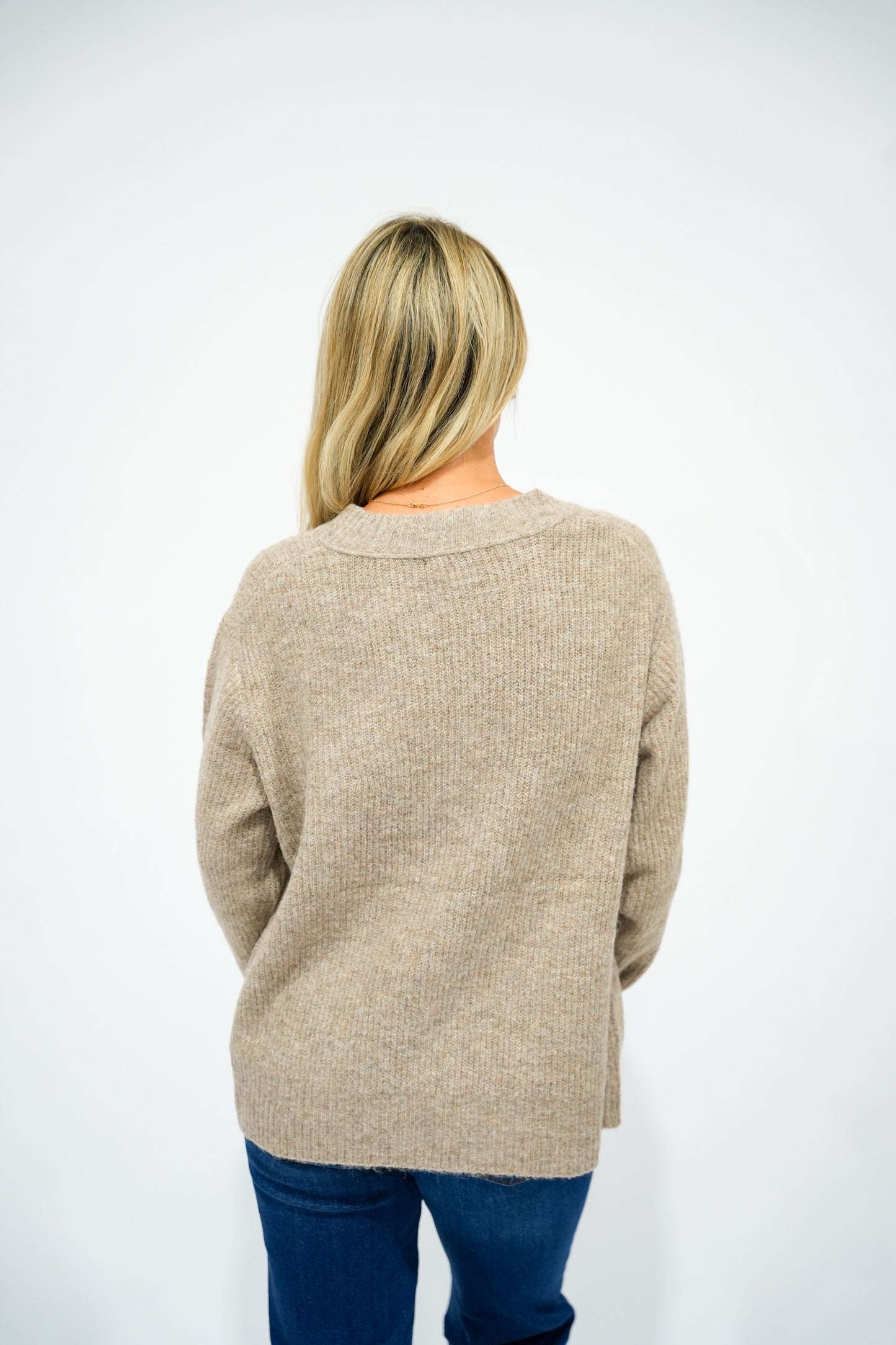 Lt Mocha Crew Neck Sweater