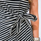 Black Striped Side Tie Dress - Southern Belle Boutique