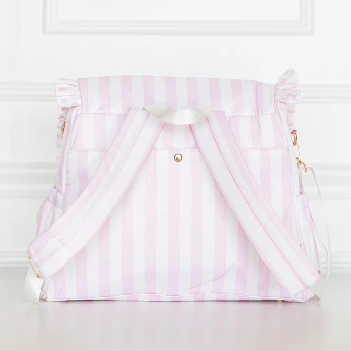 Diaper Bag - Pink Polka Stripe