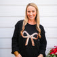 Black Gold Bow Sequin Sweater