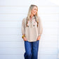 Taupe Embroidered Blouse