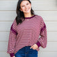 Burgundy Sand Striped Top