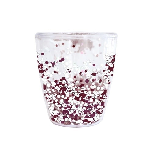 Acrylic Glitter Wine Cup - Maroon - Southern Belle Boutique